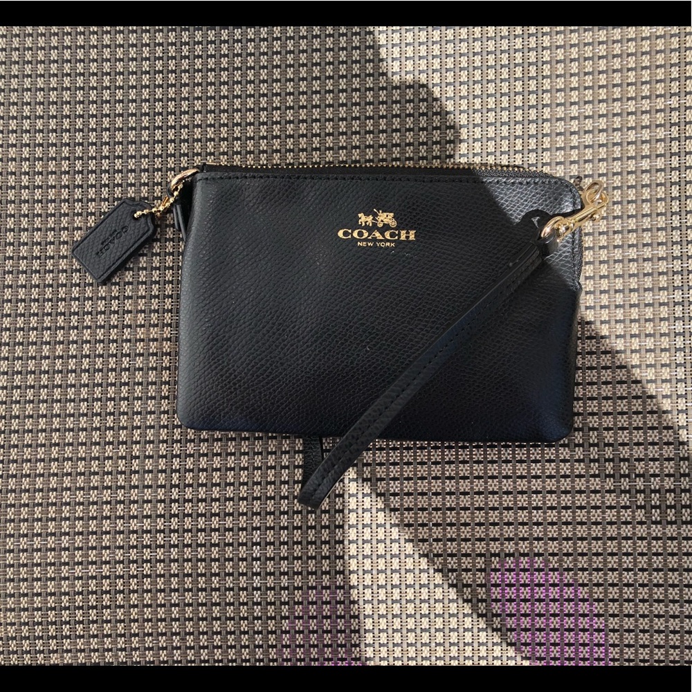 *Authentic* Coach black wristlet